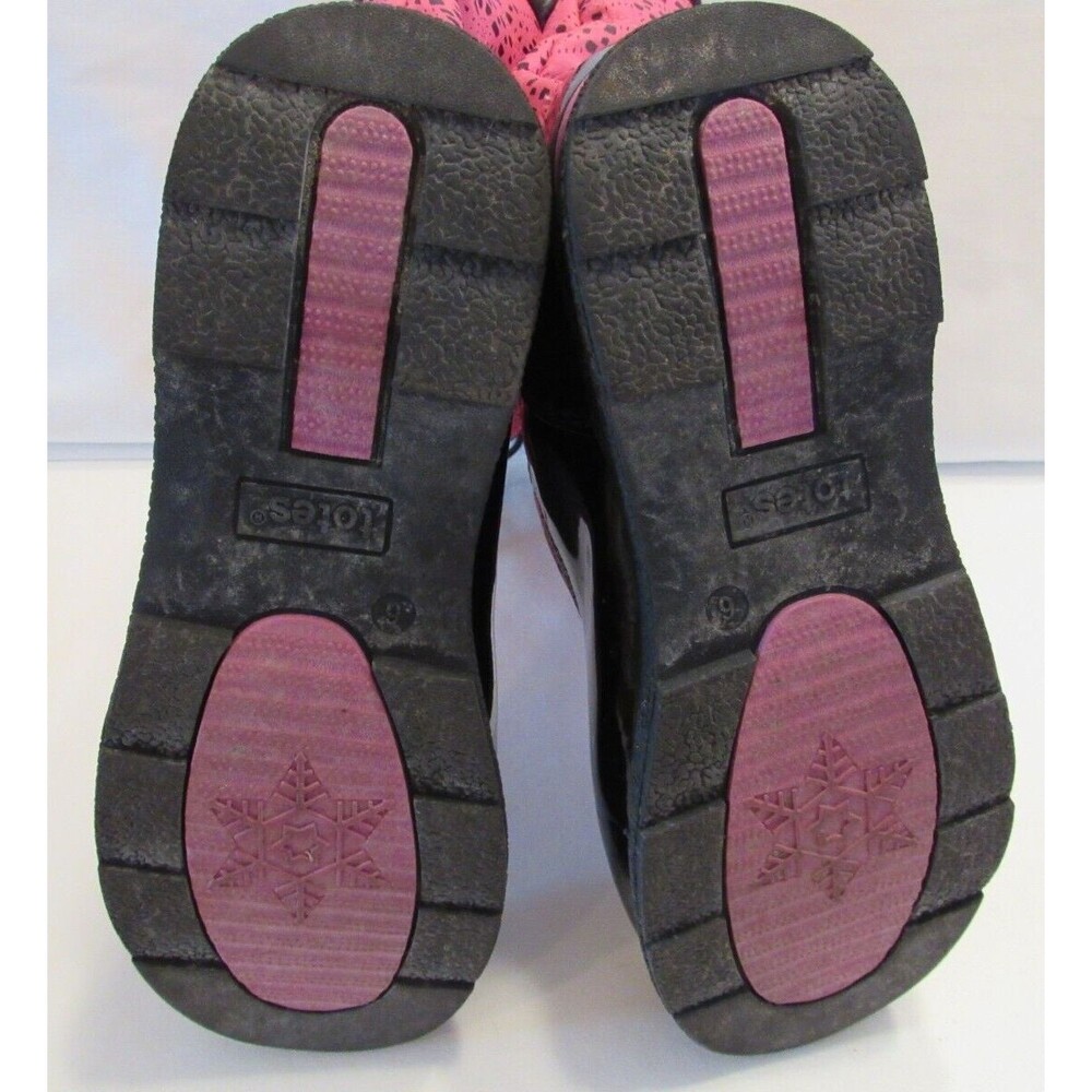 Totes Winter Boots Black and Pink Faux Fur Lined Side Zip Size 6M - Picture 7 of 10